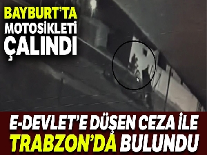 Bayburt'ta çalınan motosiklet e-devlete düşen trafik cezasıyla Trabzon'da bulundu
