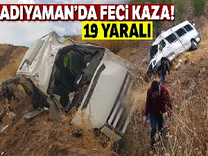 Yolcu minibüsü şarampole yuvarlandı: 19 yaralı