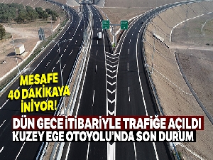 Yeni açılan Kuzey Ege Otoyolu havadan görüntülendi