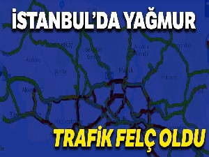 İstanbul'da yağmur trafiği felç etti