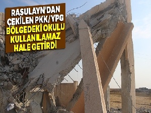 Rasulayn'dan çekilen PKK/YPG bölgedeki okulu kullanılamaz hale getirdi