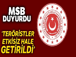 MSB: 'Metina'ya yönelik harekatta 4 terörist öldürüldü'
