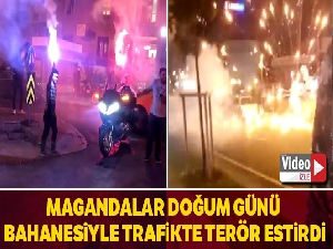 İstanbul'da magandalar doğum günü bahanesiyle trafikte terör estirdi