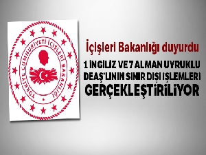 İçişleri Bakanlığı: 1 İngiliz ve 7 Alman uyruklu DEAŞ'lının sınır dışı işlemleri gerçekleştiriliyor