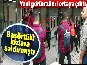 Karaköy'de başörtülü kızlara saldıran kadının, yeni görüntüleri ortaya çıktı