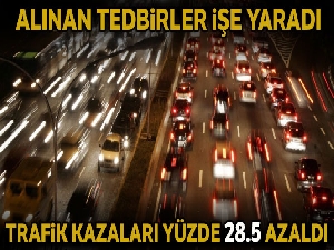 Trafik kazalarında olay yerinde hayatını kaybeden kişi sayısı azaldı
