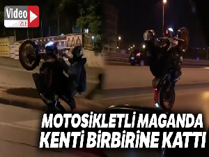 Motosikletli maganda mega kentte trafiği birbirine kattı