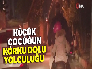 Küçük çocuğun korku dolu yolculuğu kamerada
