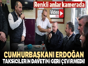Cumhurbaşkanı Erdoğan, taksi durağında çay içti