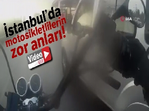 İstanbul'da motosikletliler, üzerilerine direksiyonu kıran sürücülere sert tepki gösterdi