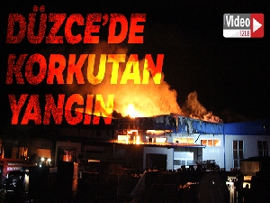 Düzce'de otomotiv yedek parça fabrikasında korkutan yangın