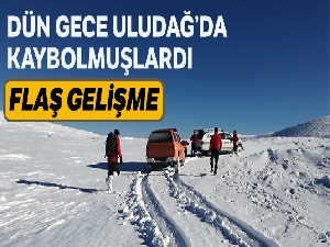 Uludağ bölgesinde kaybolan iki dağcıyı arama çalışmaları devam ediyor