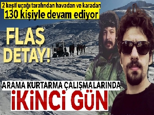 Zirve yolunda 33'üncü saatte kayıp dağcılara ait kafa ışığı bulundu