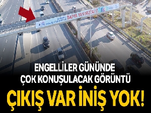 Engelli engelsiz üst geçit havadan görüntülendi