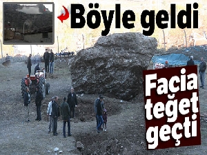 Devasa kayalar mahallenin üzerine yuvarlandı