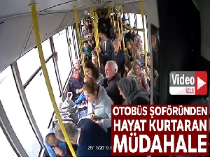 Otobüs şoföründen hayat kurtaran müdahale
