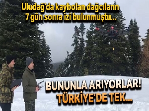 Kayıp dağcıların montunun bulunduğu yere özel termal drone sevk edildi