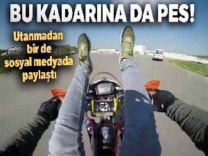 Sarıyer'de motosiklete sırtüstü uzanıp tek tekerlek üzerinde gitti