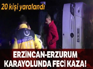Erzincan'da yolcu otobüsü şarampole uçtu: 20 yaralı