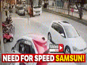 Samsun'da 2 kişinin yaralandığı kaza kamerada