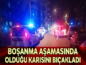 Boşanma aşamasında olduğu karısını bıçakladı