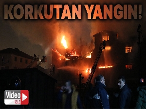 Mobilya atölyesindeki yangını söndürme çalışmaları sürüyor