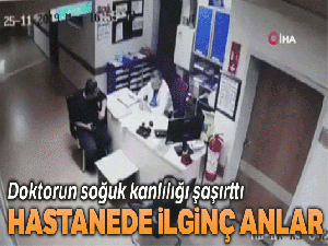 Hastanede çalışan teknisyen bir anda tavandan düştü...O anlar kamerada