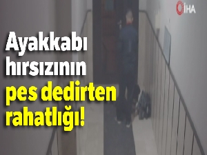 Ayakkabı hırsızının pes dedirten rahatlığı