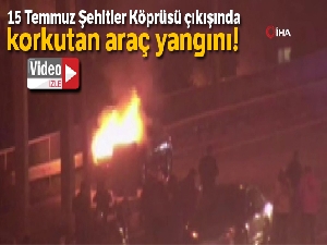 İstanbul'da köprü çıkışında yangın