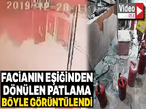 İzmir'de facianın eşiğinden dönülen patlama kamerada