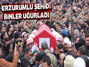 Erzurumlu şehidi binler uğurladı