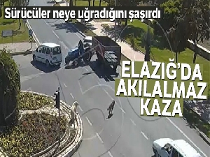 Köpeğe çarpmamak için durdu, traktör ona çarptı!