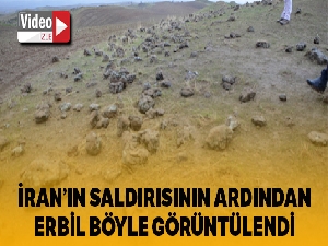 İran'ın ABD üslerine düzenlediği saldırıda füzelerin düştüğü Erbil görüntülendi