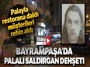 Bayrampaşa'da hareketli dakikalar: Palayla kafeye daldı