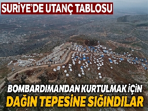 Bombardımandan kurtulmak için dağın tepesine sığındılar