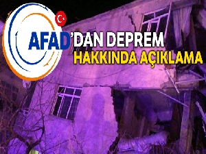 AFAD'dan Elazığ depremi hakkında açıklama
