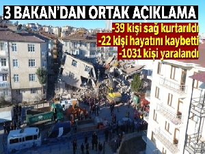 Son Dakika: Bakanlardan ortak Elazığ depremi açıklaması