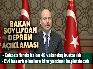 İçişleri Bakanı Süleyman Soylu: 'Enkaz altında kalan 45 vatandaş kurtarıldı'