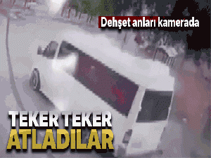 Minibüsün freni patladı, yolcular teker teker atladı... O anlar kamerada