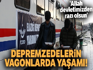 Depremzedelerin gündüz vakti vagonlarda yaşamları