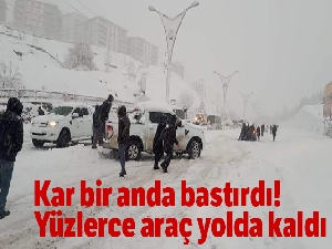 Bitlis'te kar yağışı nedeniyle yaklaşık 500 araç yolda mahsur kaldı