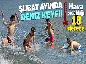 Antalya'da şubat ayında deniz keyfi