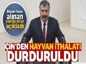 Sağlık Bakanı Koca: 'Çin'den hayvan ve hayvan ürünleri ithalatını durdurduk'