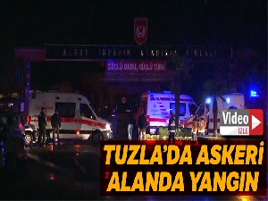Tuzla'da askeri alanda yangın