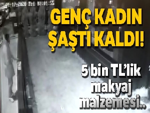 İçerisinde 5 bin TL'lik makyaj malzemesi bulunan çantayı çaldı