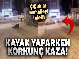 Giresun'da mahalle arasında poşetle kayak keyfi kazayla bitti