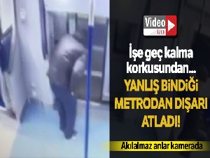 Yanlış metroya binen yolcu dışarı atladı