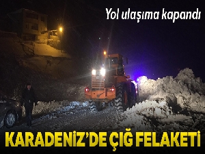 Trabzon-Gümüşhane karayolunda çığ düşmesi