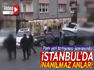 Sinirli sürücü otoparkın önünü kapatan araca defalarca böyle çarptı