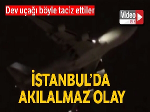 Kargo uçağını lazer ile böyle taciz ettiler